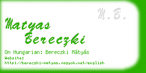 matyas bereczki business card