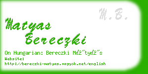matyas bereczki business card